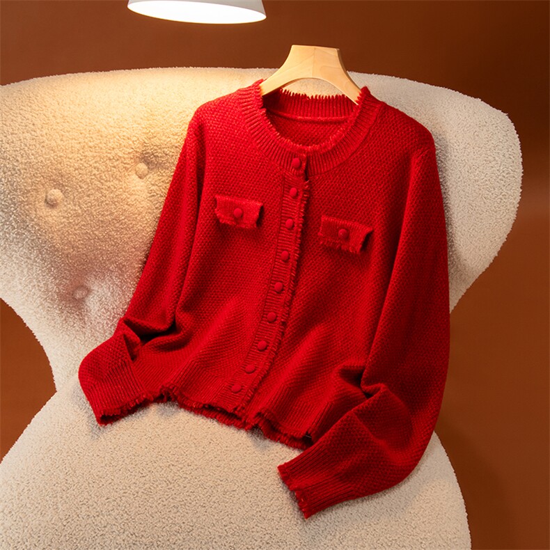 2026年秋季时尚百搭通勤简约休闲开衫，女装羊绒衫，盛世绒华