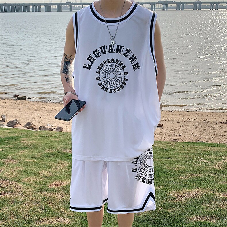 2023夏季新款港风外景大码休闲运动套装M-5XHQ21304-P50,男装休闲套装,电商A022