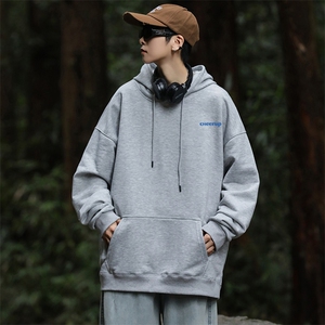W07连帽卫衣秋装新款大码外套班服印花港风文艺休闲男女装学生朝