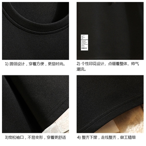 TK28045-P25 春夏季七分袖t恤男大码五分袖男短袖中袖 砖墙挂拍图片