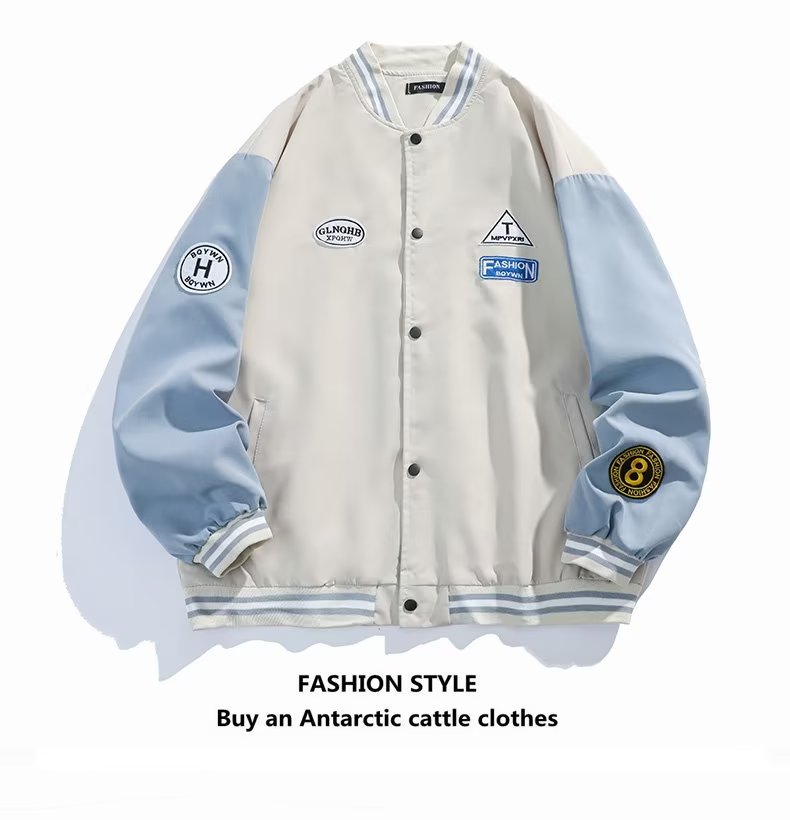 白底平铺JK04-P45 2025秋新款高品质棒球服夹克男 青少年潮流外套图片