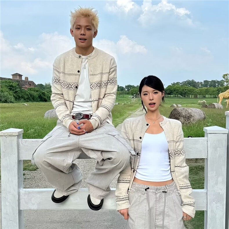 2025新款毛衣冬季新款情侣百搭显瘦长袖开衫针织衫上衣,男装针织衫/毛衣,星座506A