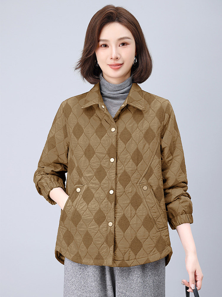 2025年秋季新款时尚休闲翻领短款小外套女,女装短外套,雪樱依海