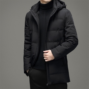 白鸭绒羽绒服男新款21冬装连帽羽绒服休闲外套上衣男DD21717-P360图片