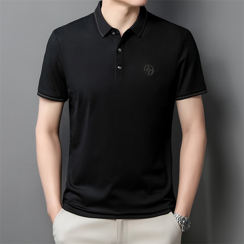 男士纯棉短袖T恤轻商务POLO衫中青年休闲百搭纯色体恤QP1671-P57,男装Polo衫,星座1105-3