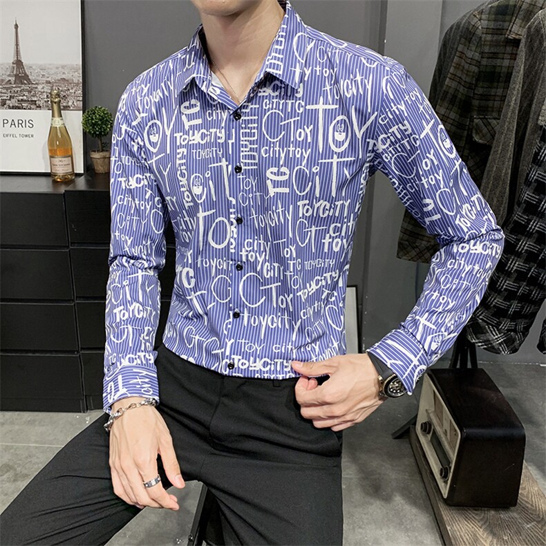 312A-5-133-P55店主英伦韩版潮流衬衫休闲修身上衣,男装衬衫,星座312A-5