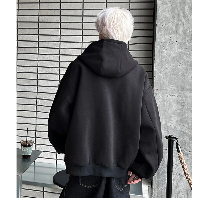 美式重磅连帽开衫卫衣男女潮牌宽松设计感拉链帽衫JK609-P78,男装卫衣,电商C307