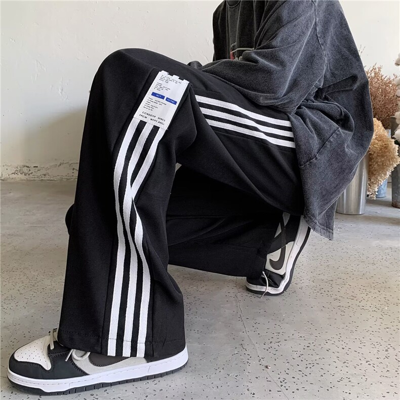 条纹裤男夏秋季2024薄款宽松潮牌美式青少年学生休闲裤G3301/P25，男装休闲裤，星座506