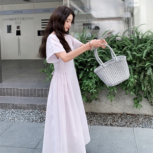 法式浪漫浅紫色连衣裙女夏2025新款度假风公主裙流行温柔风超火图片