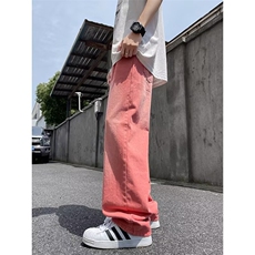 新款男士牛仔裤直筒休闲裤潮流美式多巴胺裤子高街百搭10977-P45，男装牛仔裤，星座1008