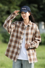 25年春季格子衬衫长袖大码宽松落肩现货DS-C323-1-2380-特批30，男装衬衫，电商C323-1