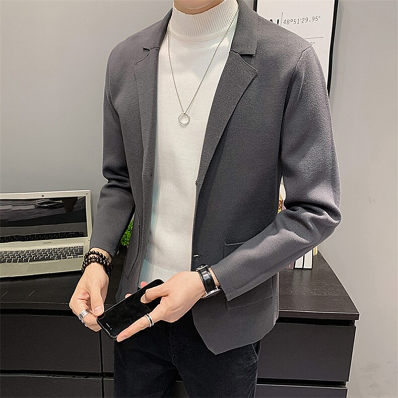 网图现货79368-P75休闲针织开衫男士线衣西装领毛衣外套男韩版,男装针织衫/毛衣,电商D310B