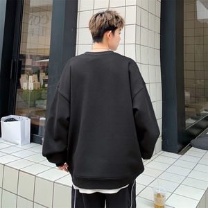 慵懒风oversize卫衣男秋季高街痞帅宽松大码上衣复古休闲圆领体恤图片
