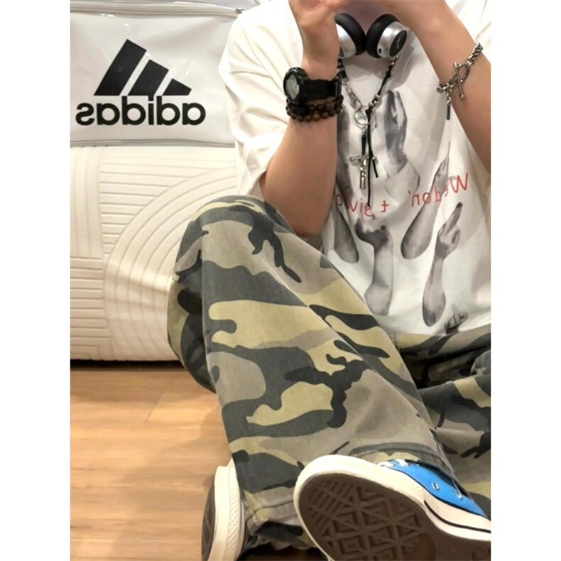 【网图有货】迷彩工装裤阔腿美式复古hiphop裤子高街8265LL-特P48,男装工装外套,星座1007（原301D）
