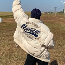 美式灯芯绒刺绣棉衣加绒加厚棉服男款潮牌棉袄宽松冬季外套，男装棉衣，星座1210-1