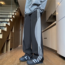 秋季新款潮流条纹半圆设计宽松百搭冲锋裤B315-K24321-特p35控68，男装休闲裤，电商B315