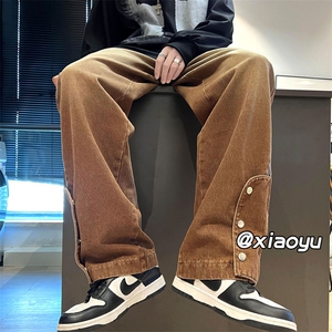 XZ616 秋季新款高街拉链复古牛仔裤 TY375 P65控78图片