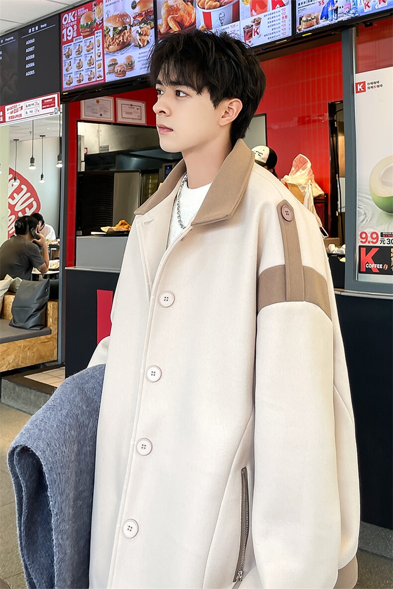 男装呢料大衣2026秋冬季新款毛呢大衣男生外套XZ514-2-F596-P115,男装毛呢大衣,星座514-2(原B239)