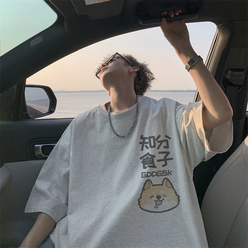 已注册/夏季外景纯棉卡通印花短袖T恤男潮牌宽松打底DT00147/P25,男装T恤,电商B316