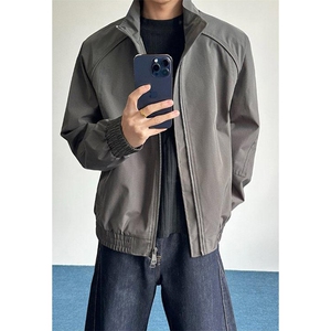 高品质春装新款老钱风美式高街解构立领棒球服飞行夹克休闲外套潮图片