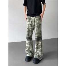【现货】美式复古迷彩微喇重工心电图刺绣牛仔裤502-K763-P65控89，男装牛仔裤，星座502