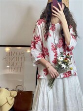 苎绣花上衣，其它，依姿黛