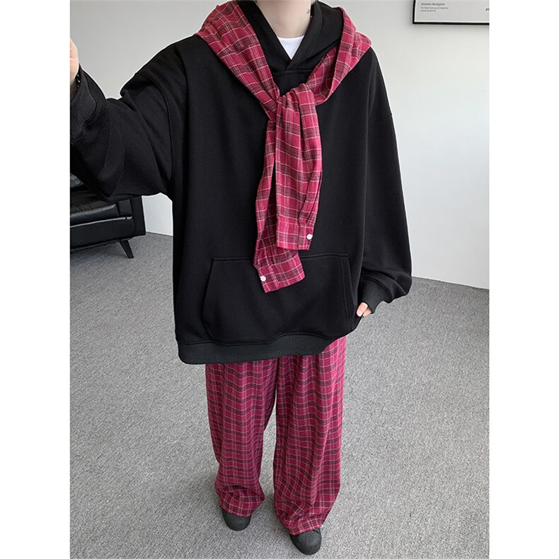 小众两连帽撞色大码卫衣套装T797特P65K797特P42TZ797特P107,男装休闲套装,电商A059