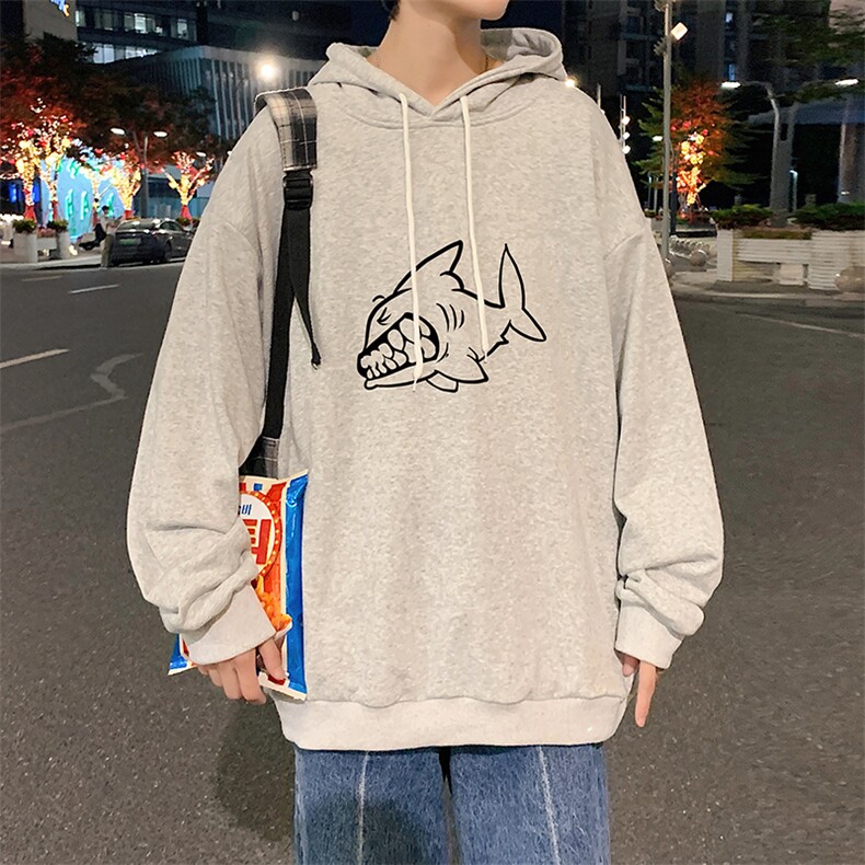 WY2041-P35加绒款-P40纯棉连帽卫衣男大码运动帽衫宽松薄外套男,男装卫衣,电商A040