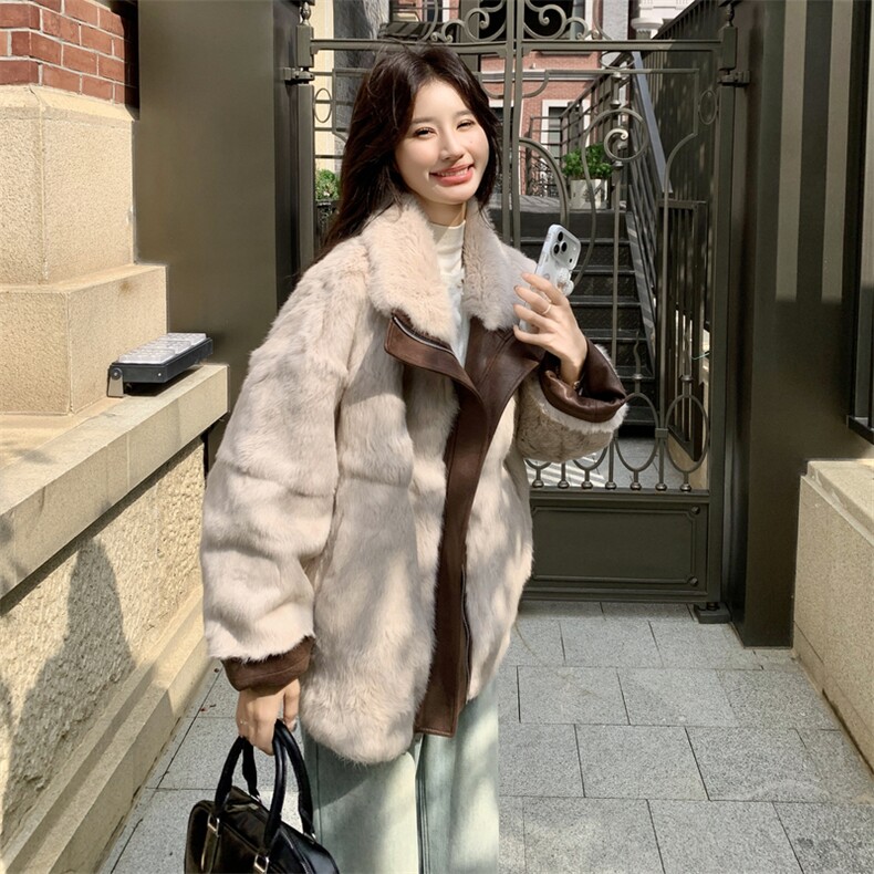 两面穿皮毛一体皮衣派克服外套女冬季2025新款小个子加绒加厚棉服,女装短外套,2B183