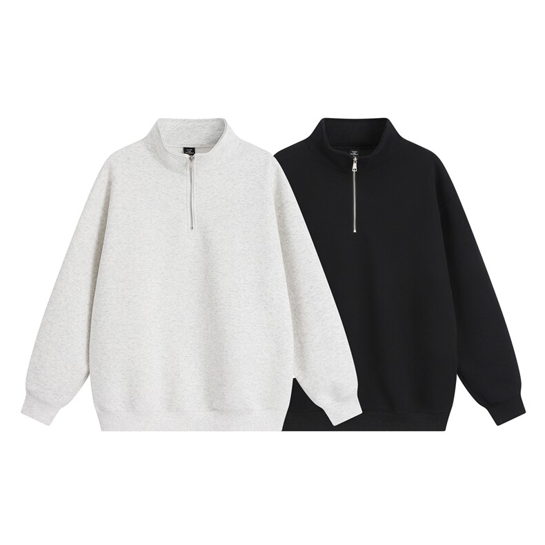 1303B-WY9904-P5078重磅男女休闲卫衣纯色立领半拉链外套，女装短外套，星座1303B