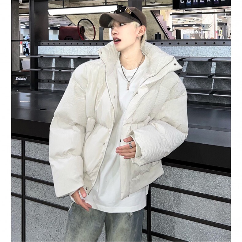 美式复古黑色立领面包服棉衣冬季加厚外套潮牌短款棉服MY98-P118,男装棉衣,电商C307