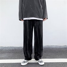 坠感阔腿牛仔裤中性直筒垂直宽松扎染休闲拖地老爹长裤子k302-p40图片