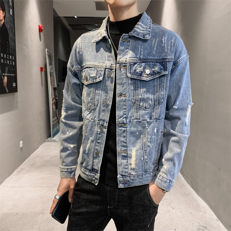 2021春秋款虎头亮片牛仔夹克外套日系牛仔衣男QT6027-3588,男装夹克,电商D218
