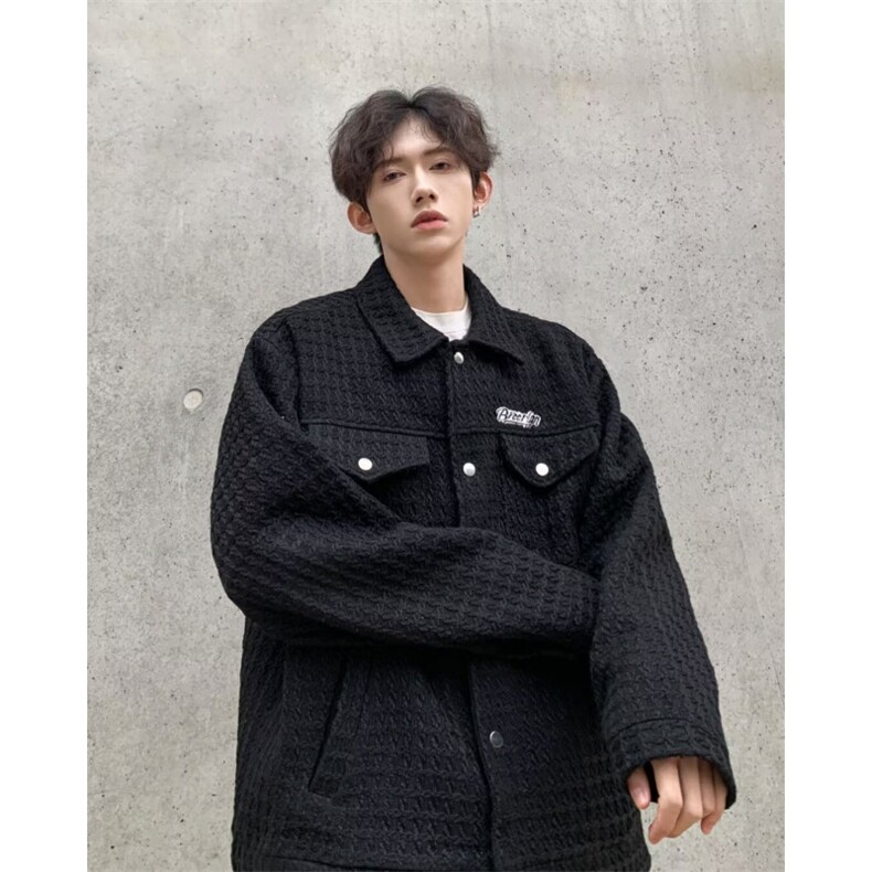 小香风外套男秋冬棉服宽松痞帅夹克加厚高级感上衣青年潮JW9204,男装夹克,星座1116A-1（原606A）