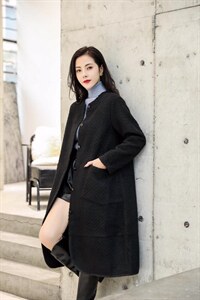 加厚毛呢外套图片