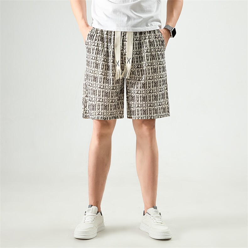 ！现货 YK86082-P22  2025夏季新款男士印花短裤图片