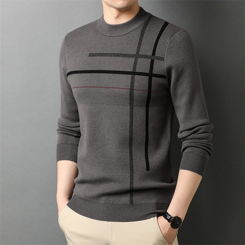 G-YH036男士2023年秋冬新款长袖圆领针织衫休闲打底衫P70，男装针织衫/毛衣，电商B360