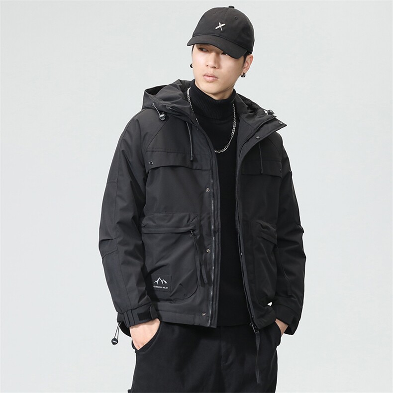 连帽夹克男春秋新款休闲工装男女款夹克潮牌山系外套6095-P105,男装夹克,电商D215