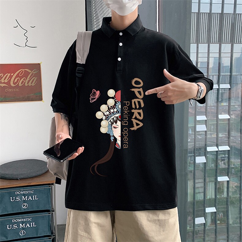 PL57161-P35翻领短袖polo衫男大码胖子半袖t恤男有领保罗衫模特,男装Polo衫,电商A040
