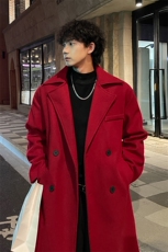 外景秋冬宽松毛呢大衣男潮英伦风衣大码外套MN99995/P100加棉P110，男装风衣，电商B316