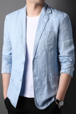 F82303钱塘2020-1百搭合身休闲时尚中年男士简约短袖西服P155，男装T恤，钱塘207-1