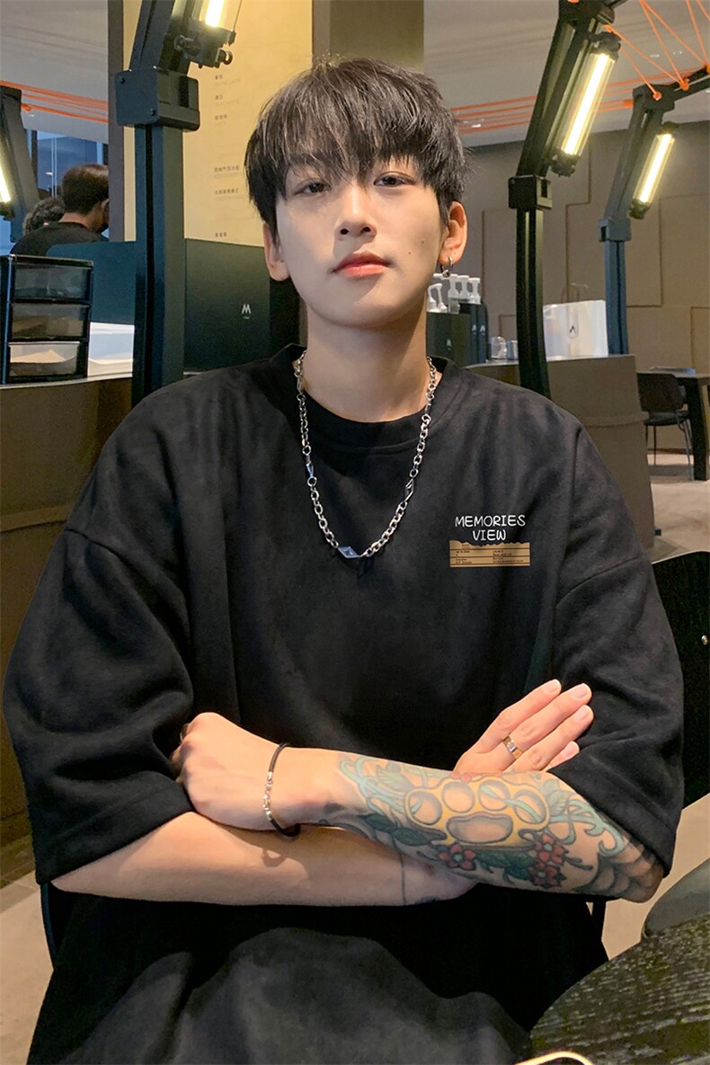 麂皮绒！重磅麂皮绒短袖t恤男JT472-特p19,男装T恤,电商B371