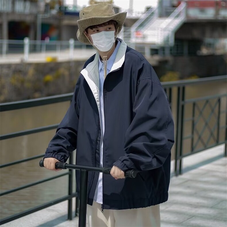 户外登山冲锋衣外套男女春秋新款宽松潮牌痞帅连帽夹克W5702-P55,男装夹克,星座412-2