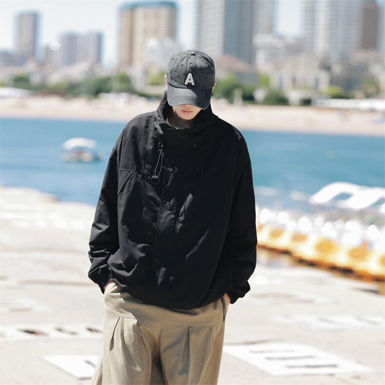 潮流宽松连帽夹克休闲户外冲锋衣A161-CYJK9116-P78,男装夹克,电商A161