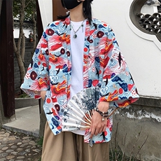 现货夏季大码新中式防晒服薄外套男女冰丝开衫道袍汉服F20/P40，男装防晒衣，钱塘713