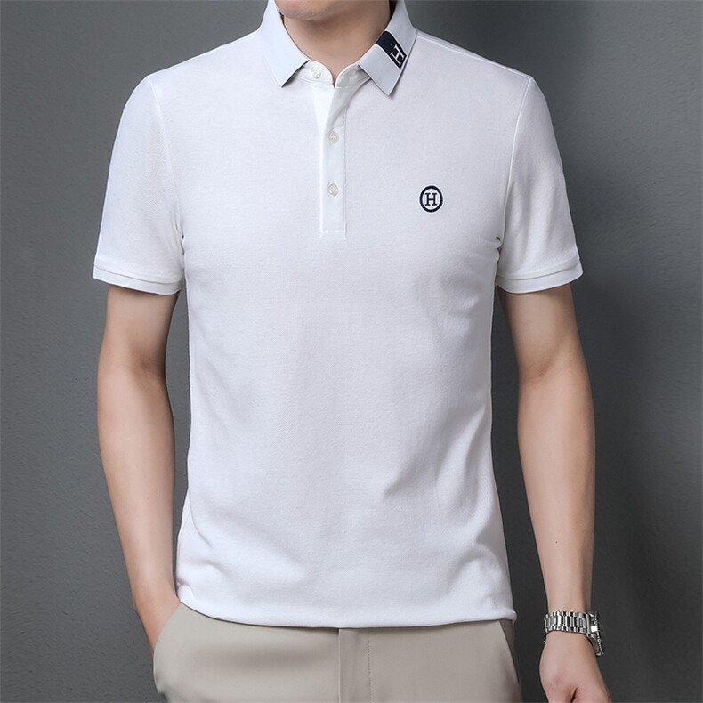新款POLO男装短袖t恤2024夏季高端男士透气商务大码修身体恤衫P52，男装Polo衫，钱塘6003A(原)4033A