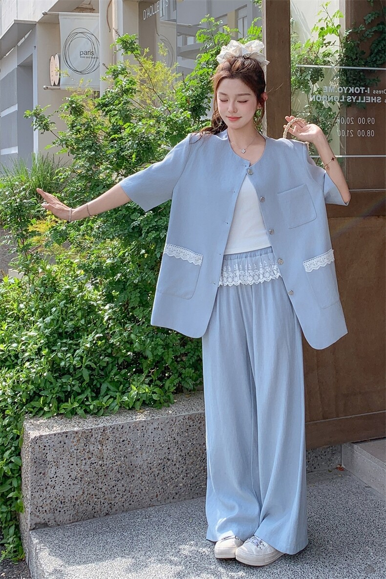 出货中【新款】时尚西装套装拼花边S057-P185-K248,女装套装/套裙,2C305