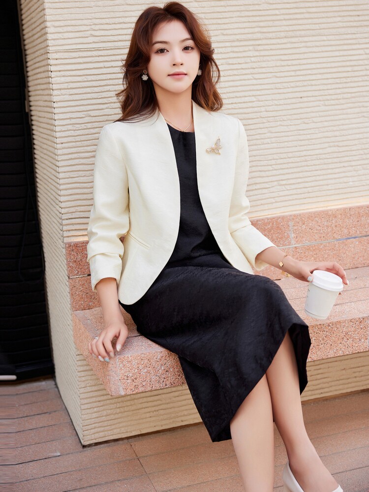 婵米儿法式小西装小香风外套2025秋季新款旗袍搭配显瘦上衣女,女装短外套,婵米儿