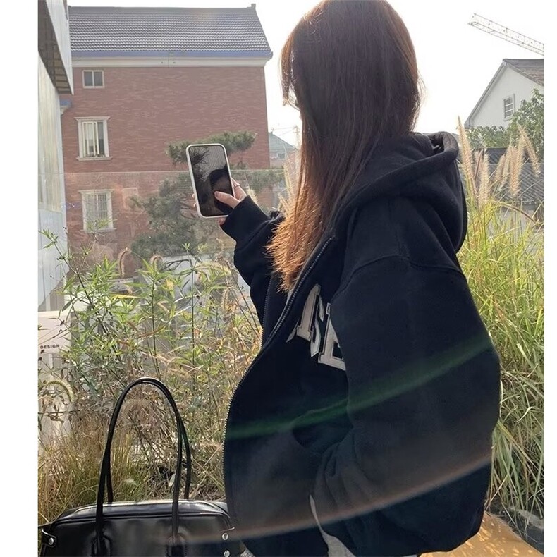 Y18-P42特大码300斤连帽拉链卫衣男女装秋季设计感宽松休闲开衫,男装卫衣,电商B323A