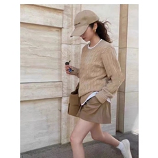 2025年秋季时尚百搭通勤简约休闲圆领麻花羊毛衫，女装羊毛衫，秋虹羊绒